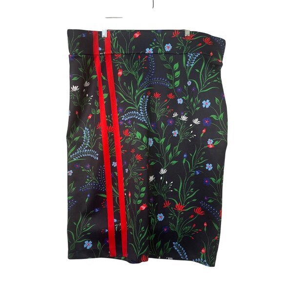 Eloquii Womens Size 20 Floral Print Straight Skirt With Red Stripes - Picture 1 of 8